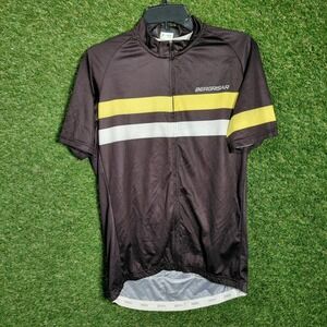 Bergrisar Men's Cycling Jersey Bike Shirt Black‎ Yellow White Large